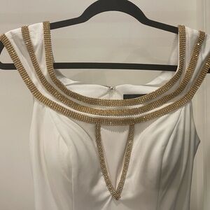 Cream Gown with Gold Detail